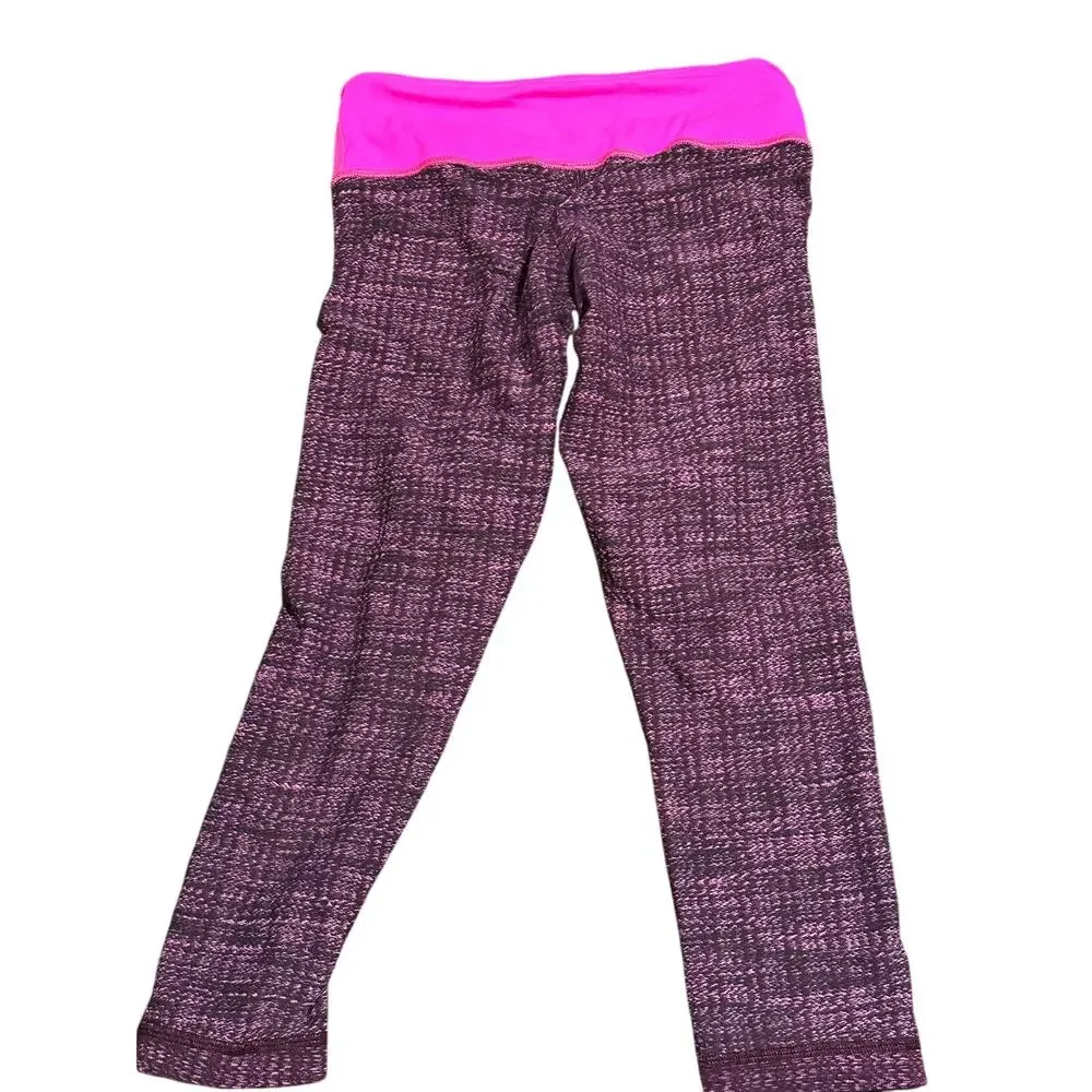 Lululemon Wunder Under Crop Ziggy Wee August Glo Raspberry, Size 2